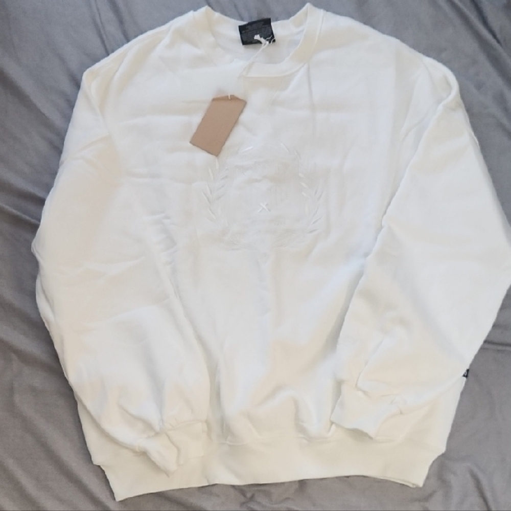 White Popflex Crewneck Sweatshirt